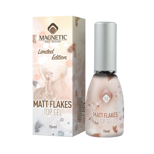 Matte Flakes Top Gel Rose - Afbeelding 2