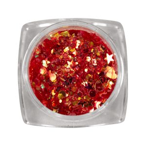 Neon Inlay Glitter Red