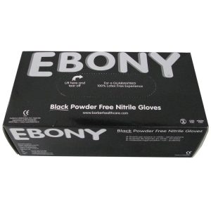 Gloves Barber Healthcare EBONY - Nitril handschoenen EBONY poedervrij zwart extra dik maat M