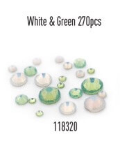 Frosted Rhinestones White & Green