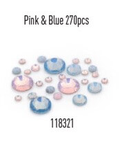 Frosted Rhinestones Pink & Blue